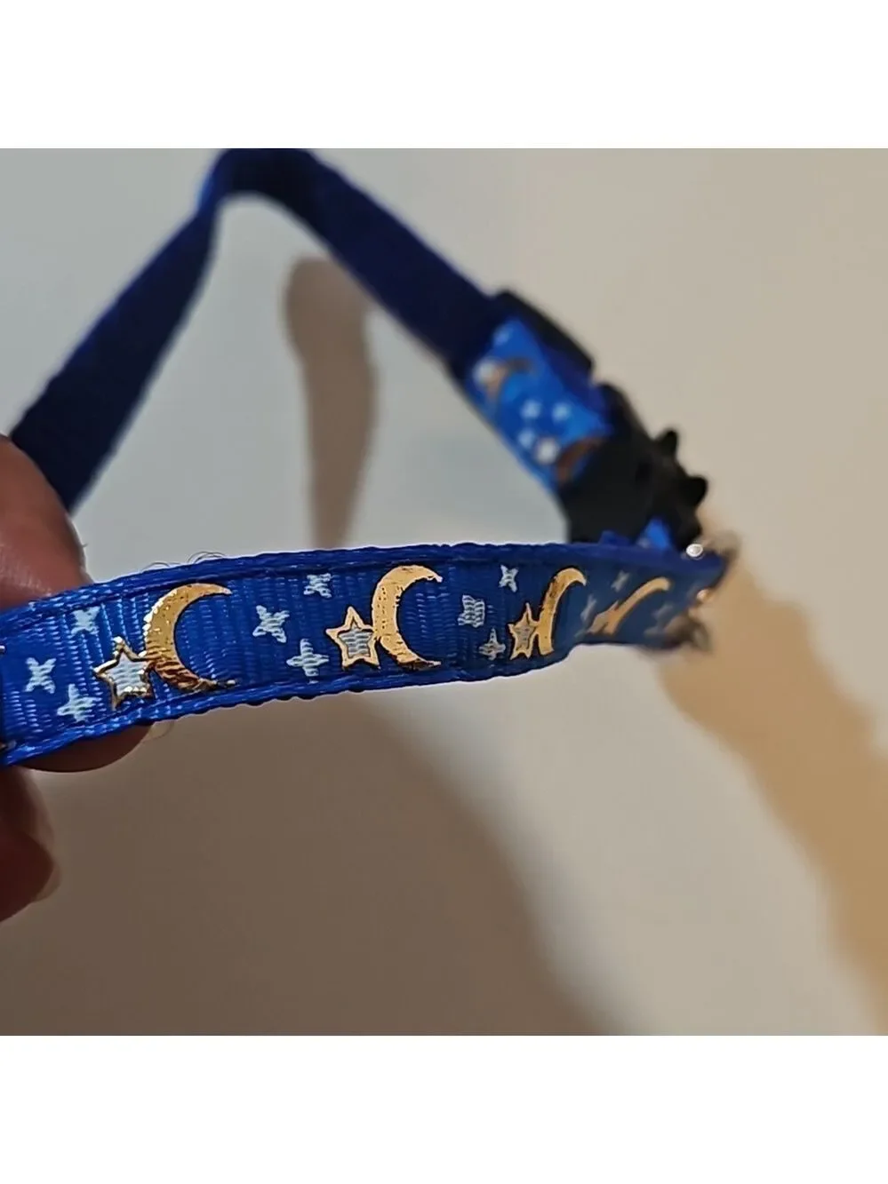 1- Cat Collar Stars and Moon, Reflective with Bell, Solid & Safe , Nylon, Pet